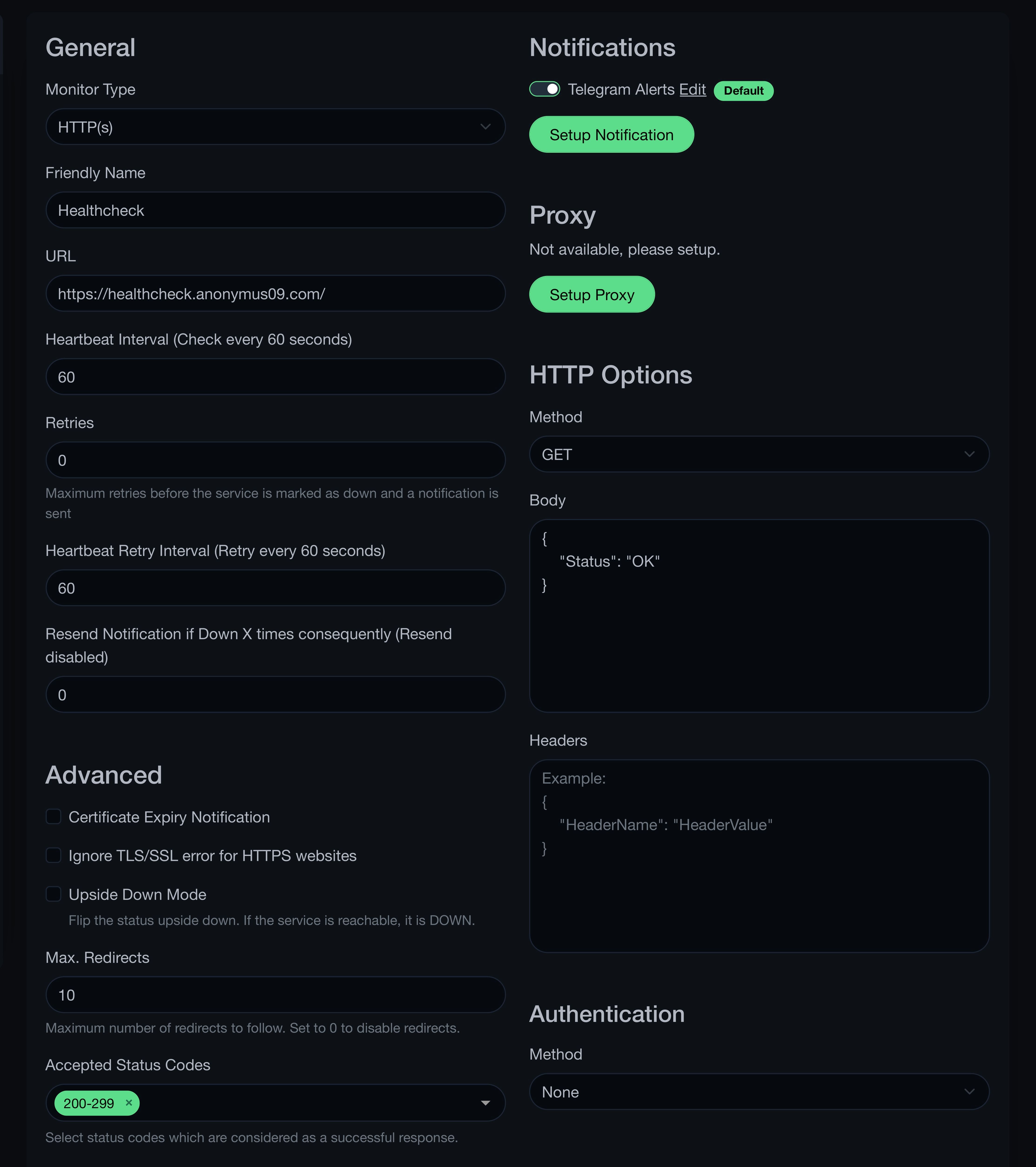 Uptime-Kuma-Settings